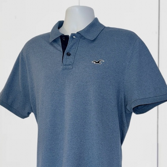 Hollister Men’s Epic Flex Stretch Polo Shirt Blue Size XL - Picture 3 of 9